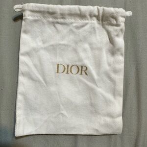Dior Cream Pouch with Gold Logo